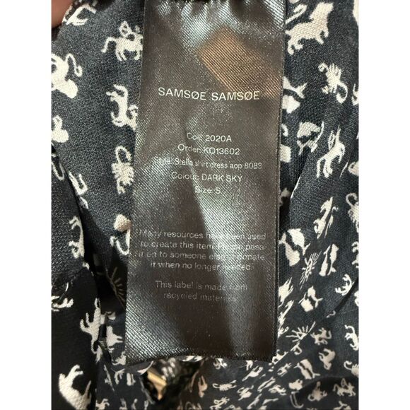 Samsoe Samsoe Dress Stella Shirt Dress Dark Sky Zodiac Horoscope size S - Picture 4 of 11